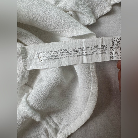 Bershka White Button-Up Women's Top - Picture 7 of 8